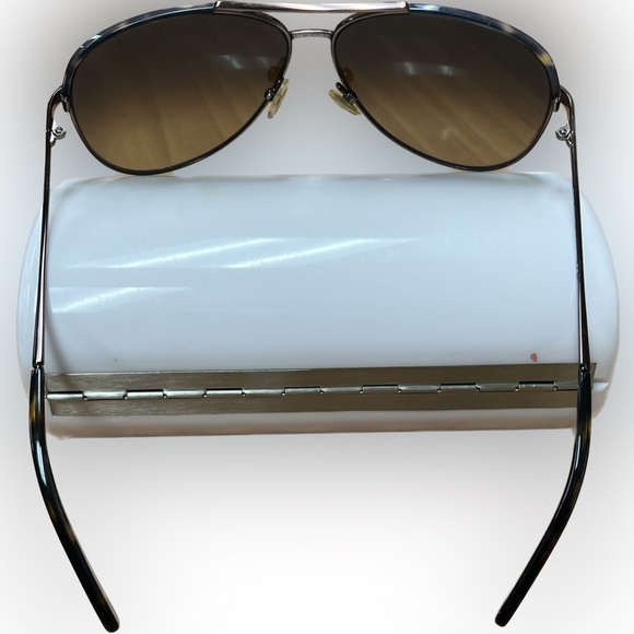 ✨HP✨ “JIMMY CHOO” AVIATOR SUNGLASSES WITH HARD CASE AND CLEANING CLOTH, GUC - Picture 5 of 7